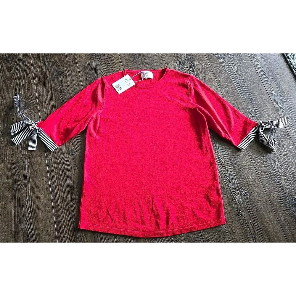 Compania Fantastica Large 3/4 Length Sleeve Red Sweater With Bows